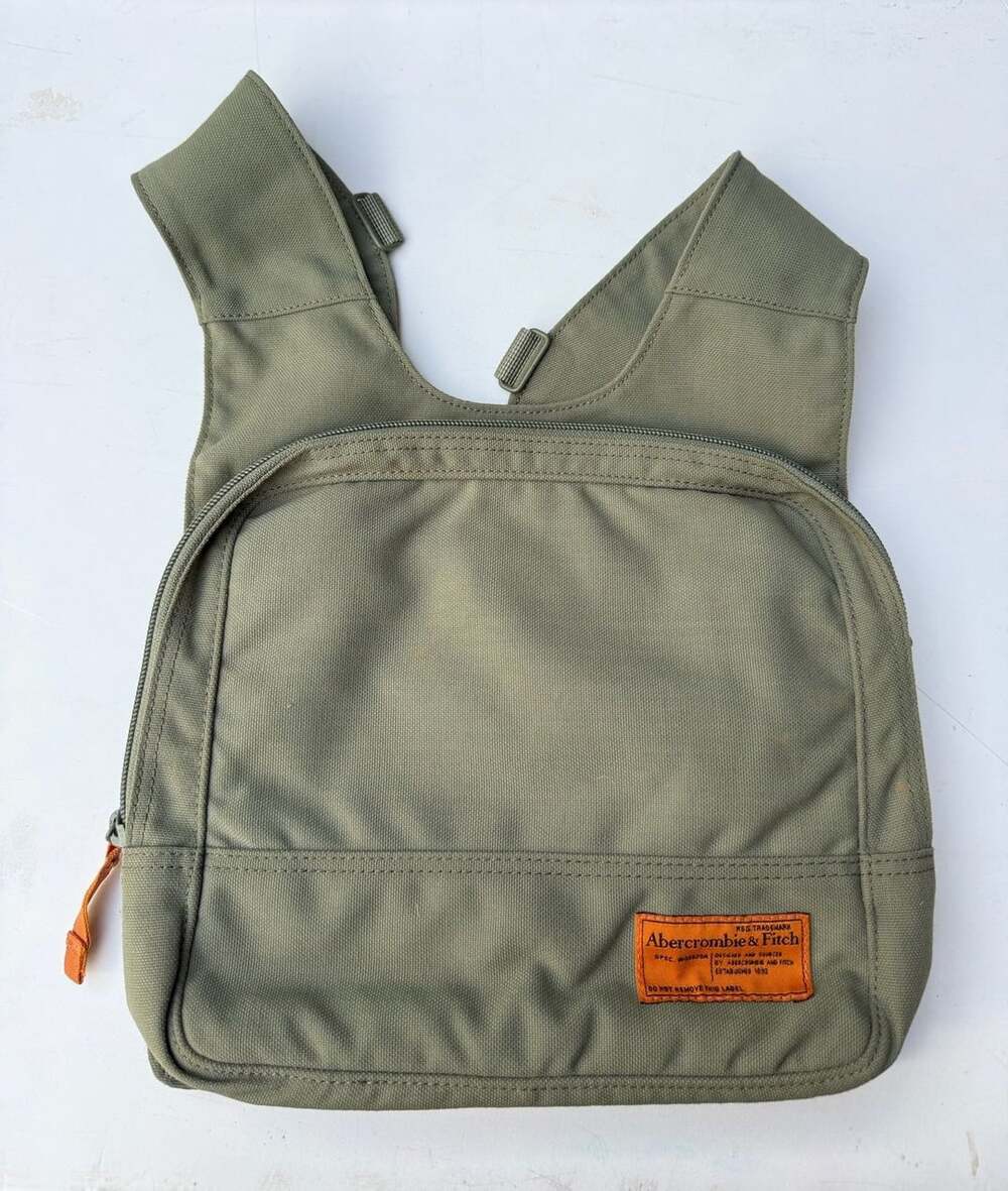 Abercrombie & Fitch Olive Green Tactical Vest Sling Bag Pack